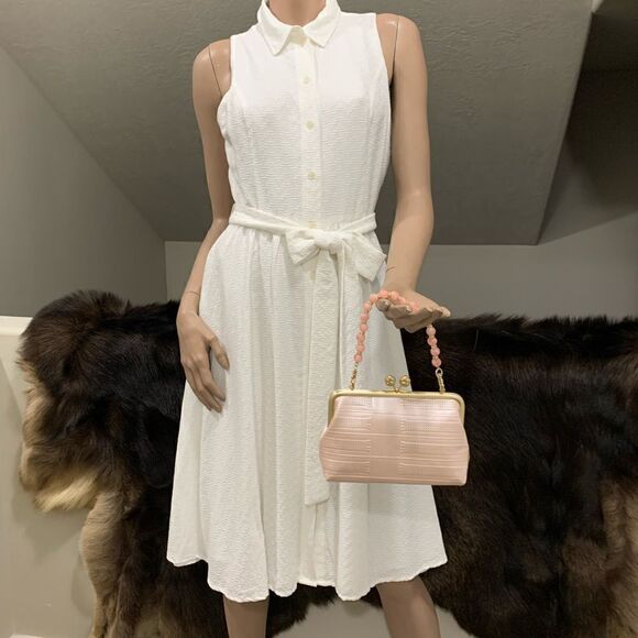 Handmade Genuine Embossed Leather Cute Kisslock Wristlet/Crossbody & 2 Chains - Picture 5 of 15